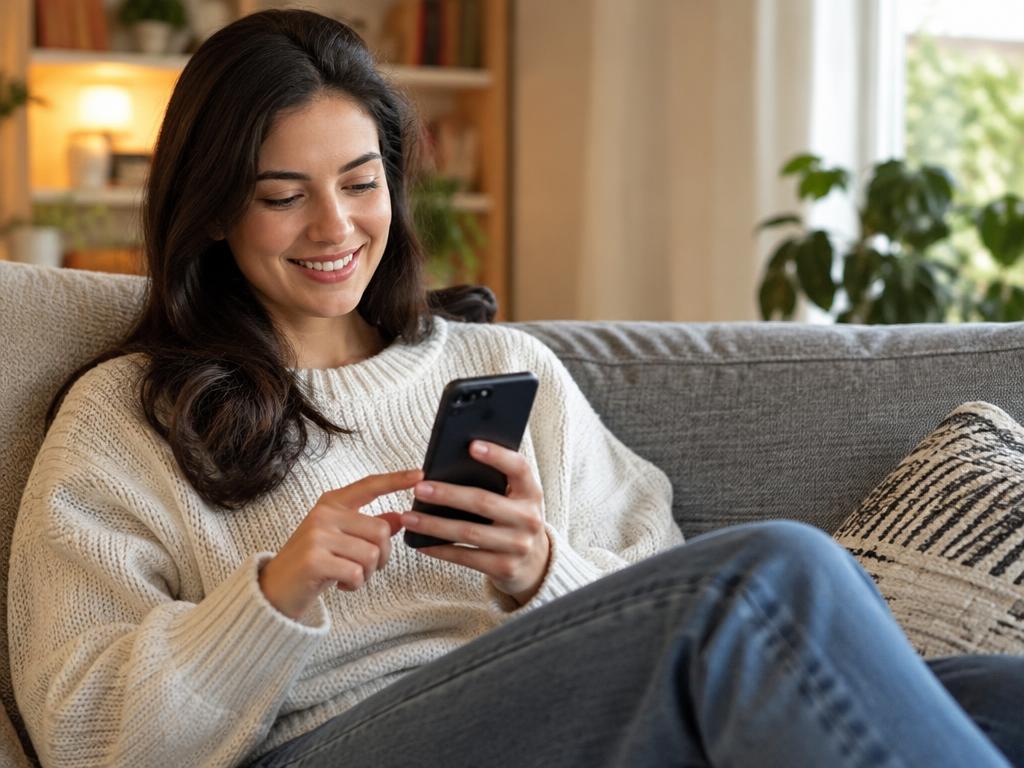 Customer applying for Byrider financing on her phone